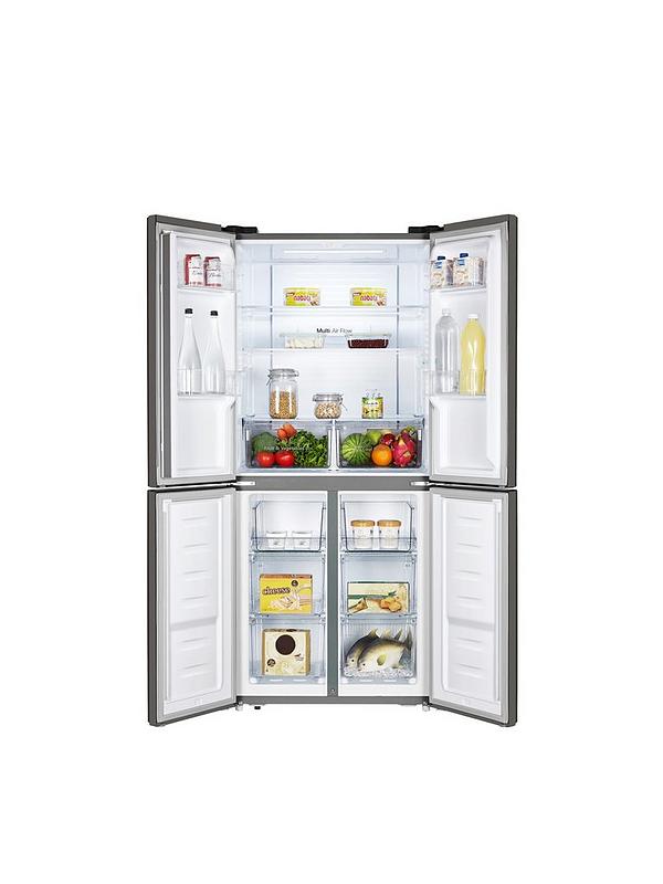 Fridgemaster MQ79394ES 80cm Cross Door, American Fridge Freezer - Silver - Image 4